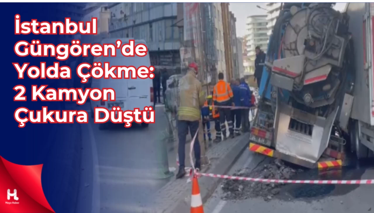 Güngören'de Korkutan Çöküş! Ana Yol Kapanarak Trafiği Felç Etti!