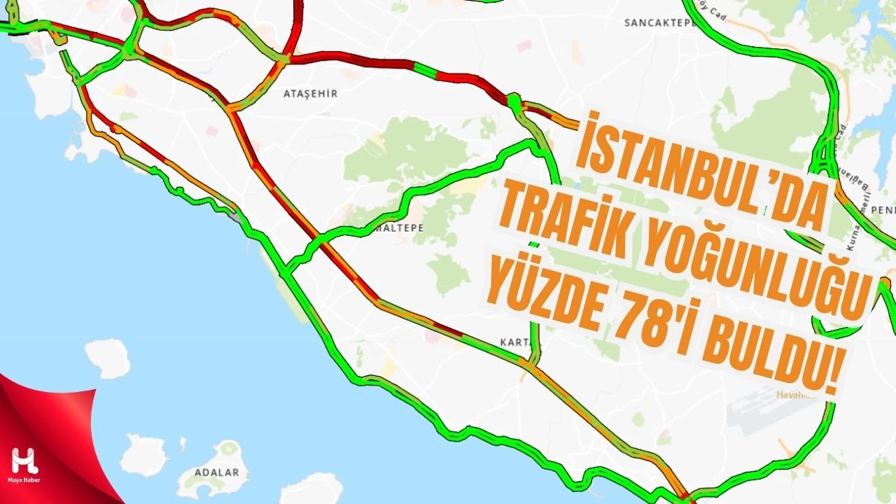 İstanbul'da trafik yoğunluğu yüzde 78'e ulaştı