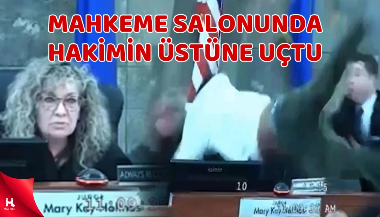 Mahkeme salonunda hakimin üstüne uçan suçlunun cezası belli oldu!