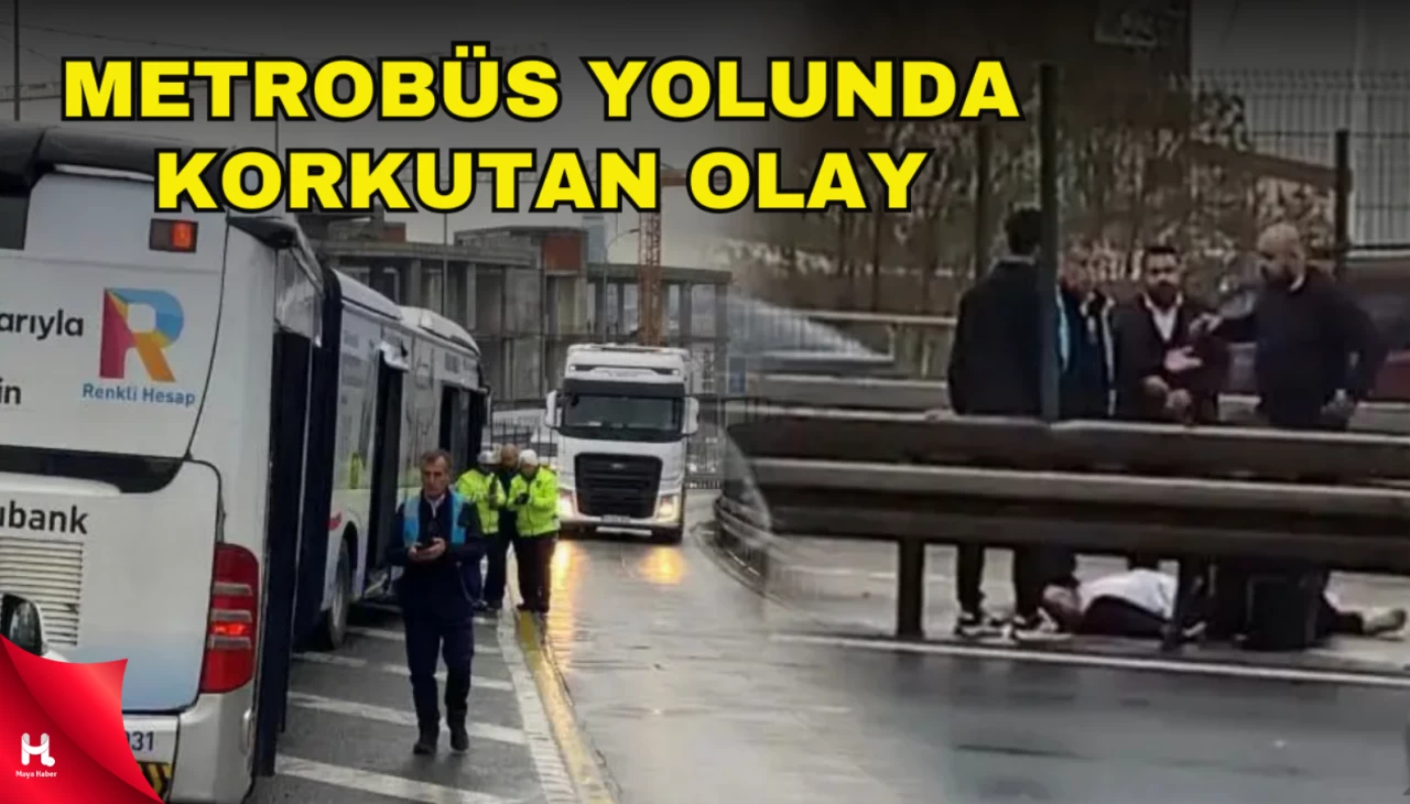 Yer: İstanbul! Seyir halindeki metrobüsten yolcu yola düştü!!