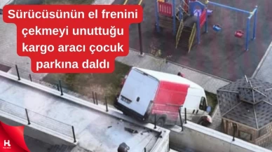 El freni unutulan kargo aracı, çocuk parkına hızla daldı!