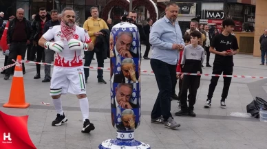 Rize'de ilginç protesto! Netanyahu'yu yumrukladı...