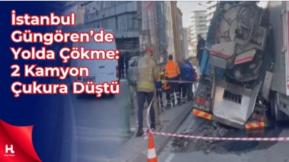 Güngören'de Korkutan Çöküş! Ana Yol Kapanarak Trafiği Felç Etti!