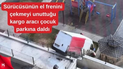 El freni unutulan kargo aracı, çocuk parkına hızla daldı!